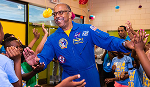  First African American astronaut to walk in space visits Baton Rouge, promotes education image